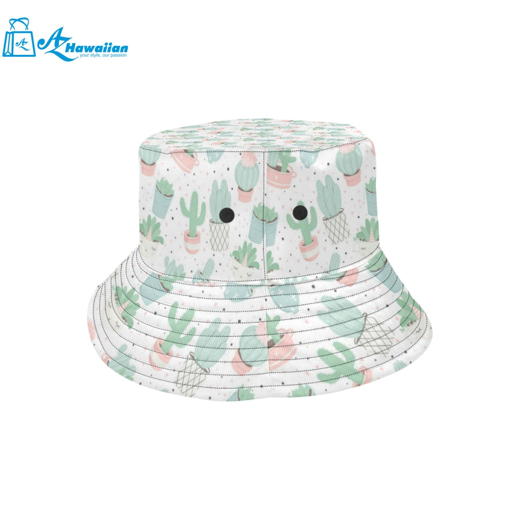 Pastel color cactus pattern Unisex Bucket Hat