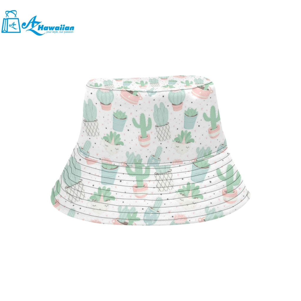 Pastel color cactus pattern Unisex Bucket Hat