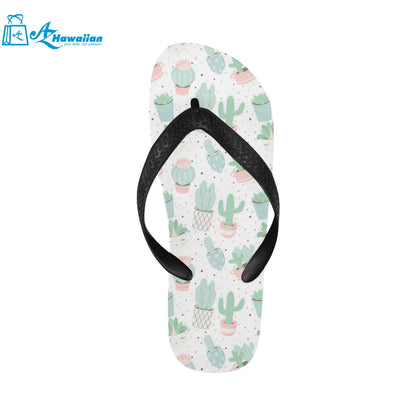 Pastel color cactus pattern Unisex Flip Flops