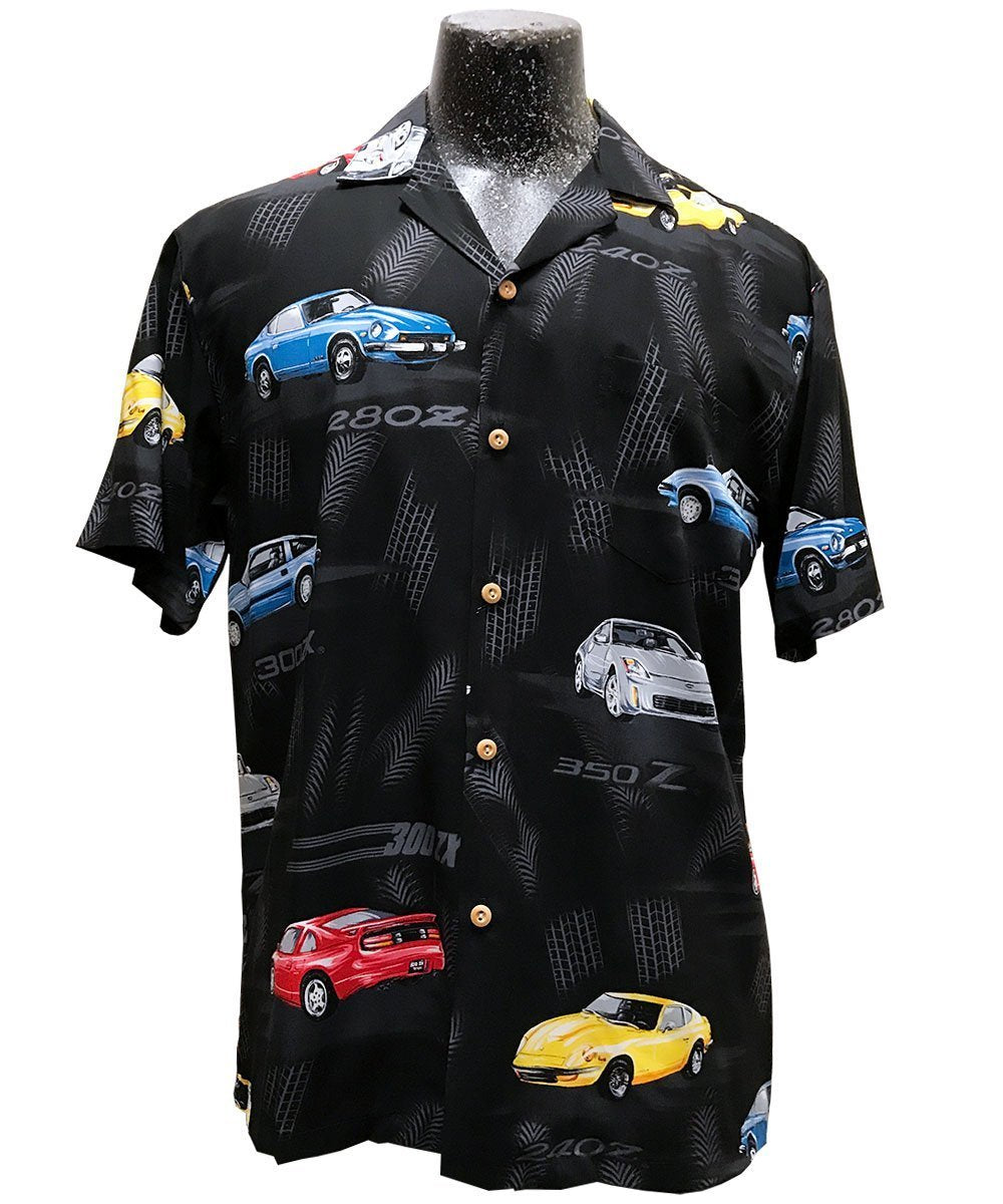 Z-Car Black Hawaiian Shirt Made In Hawaii, Summer Shirt, Beach Shirts