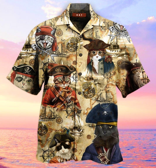 Amazing Pirate Cat Unisex Hawaiian Shirt