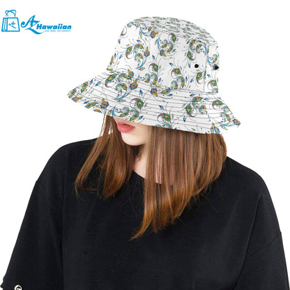 Peacock feather pattern Unisex Bucket Hat