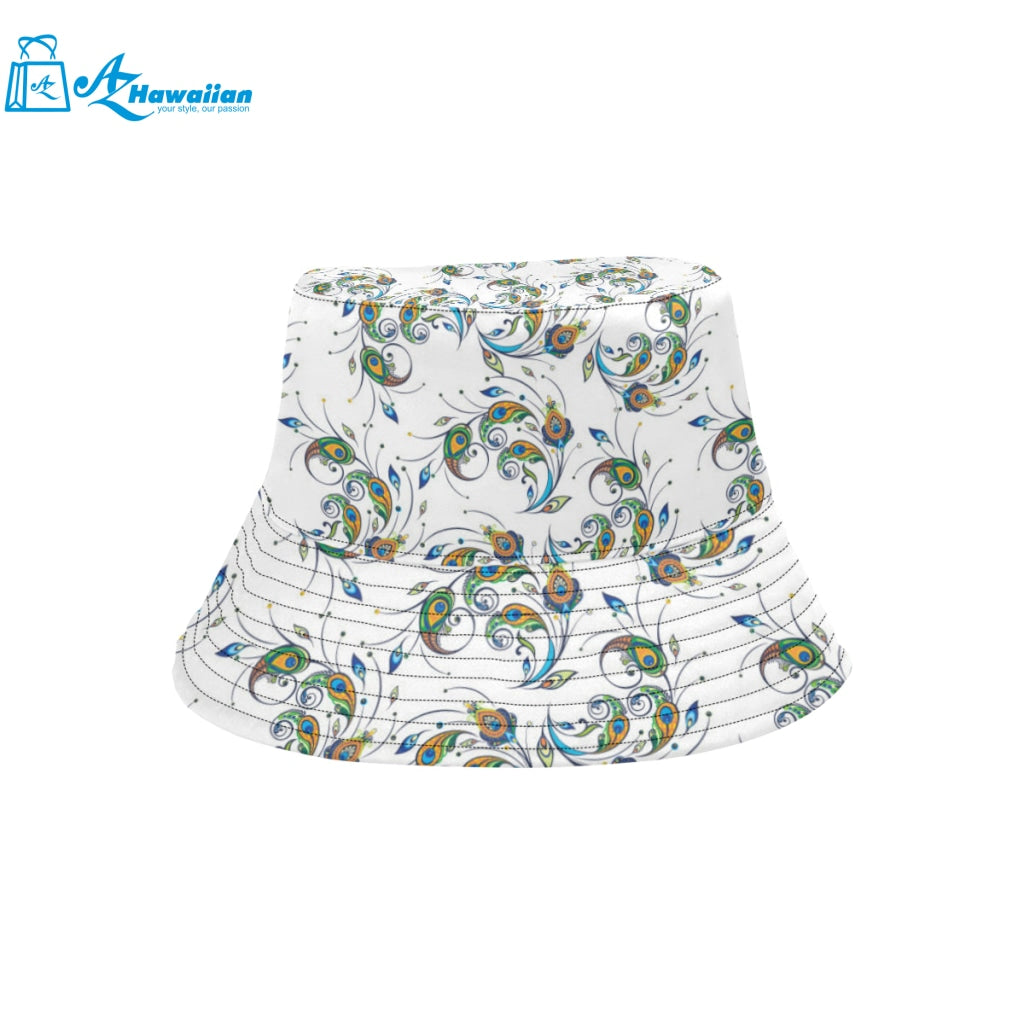 Peacock feather pattern Unisex Bucket Hat