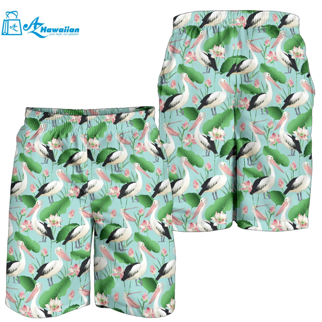 Pelican Pattern Print Design 01 Men Shorts