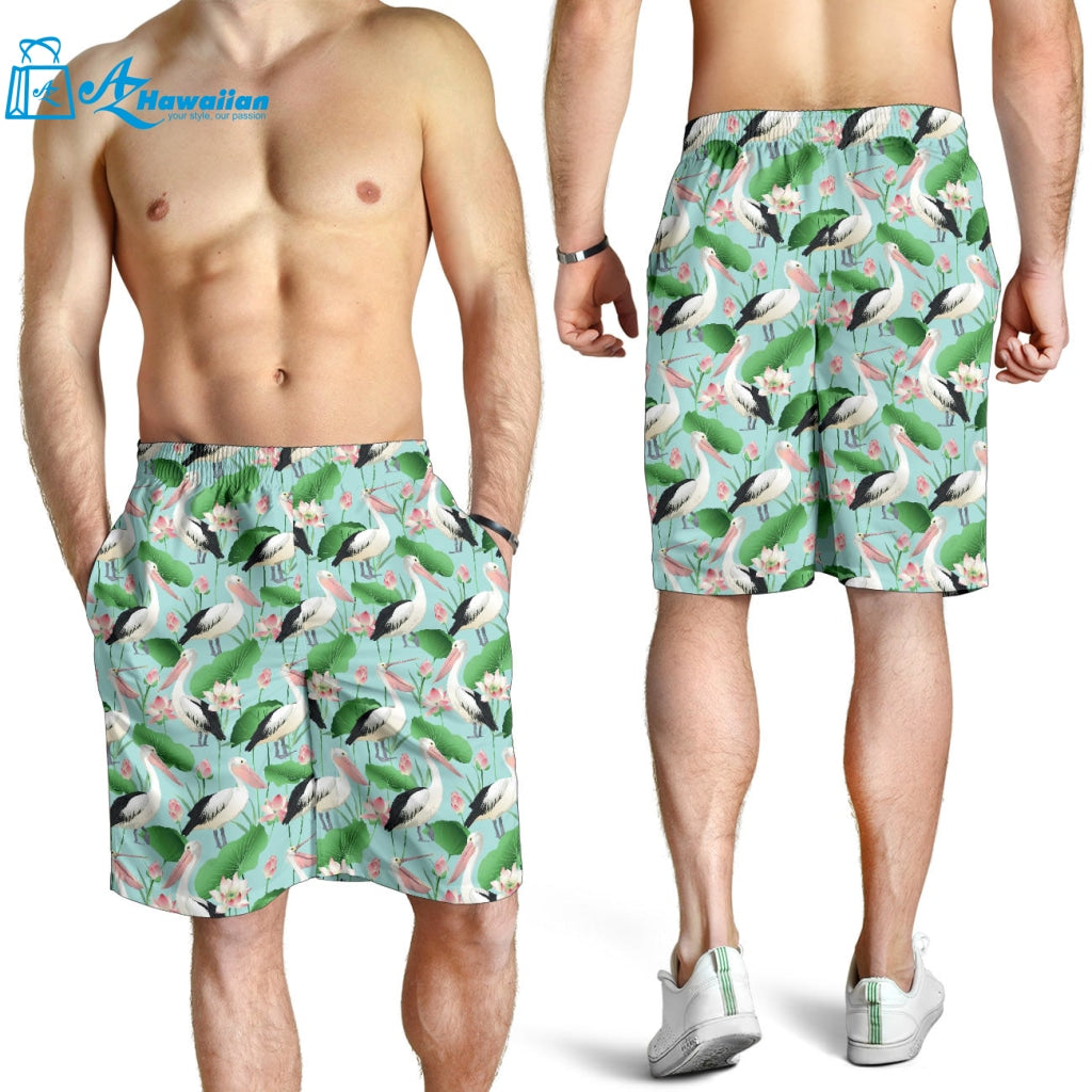 Pelican Pattern Print Design 01 Men Shorts