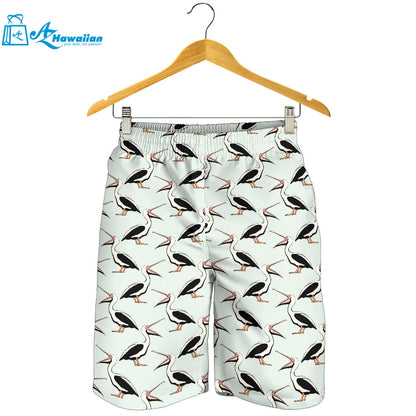 Pelican Pattern Print Design 02 Men Shorts