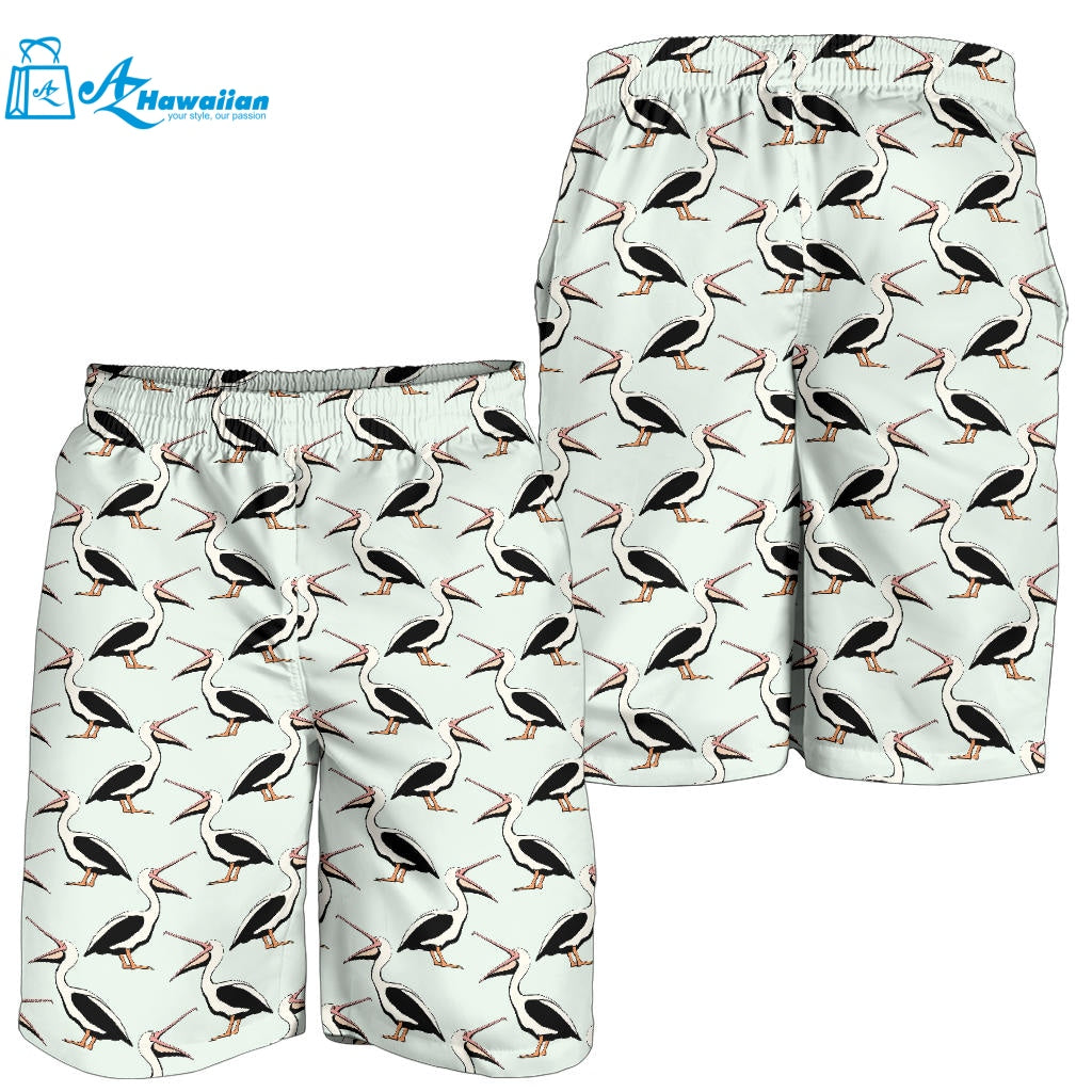 Pelican Pattern Print Design 02 Men Shorts