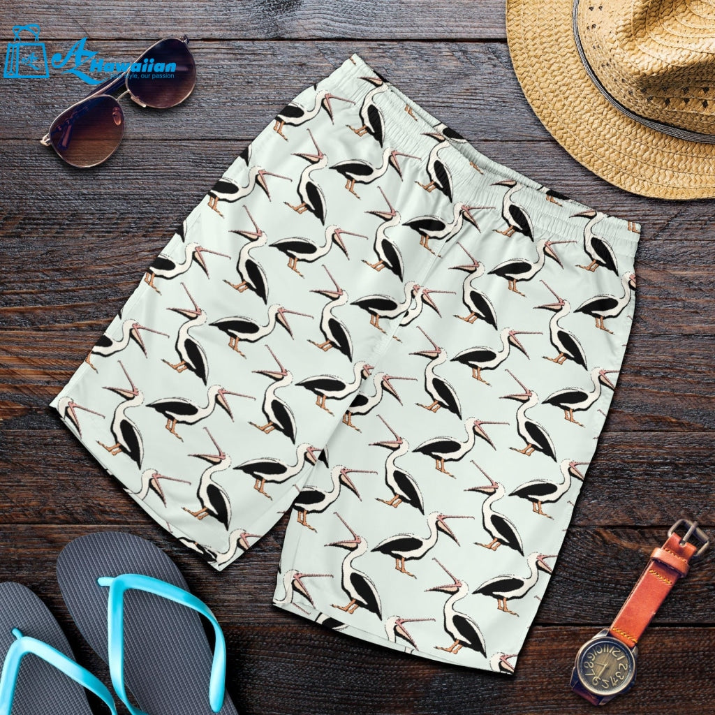 Pelican Pattern Print Design 02 Men Shorts