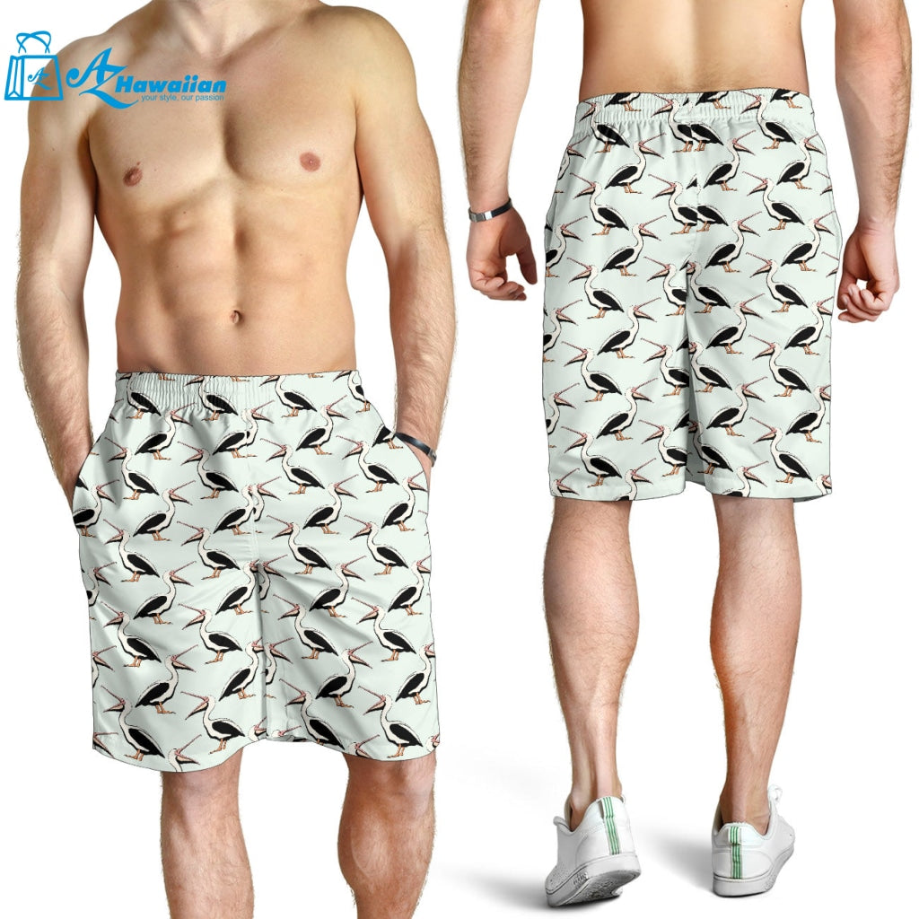 Pelican Pattern Print Design 02 Men Shorts