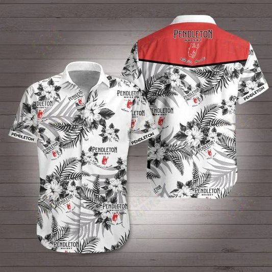 Pendleton Whisky Hawaiian Graphic Print Short Sleeve 