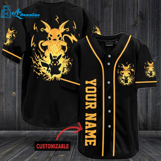 Personalized Angry Raichu Baseball Jersey 