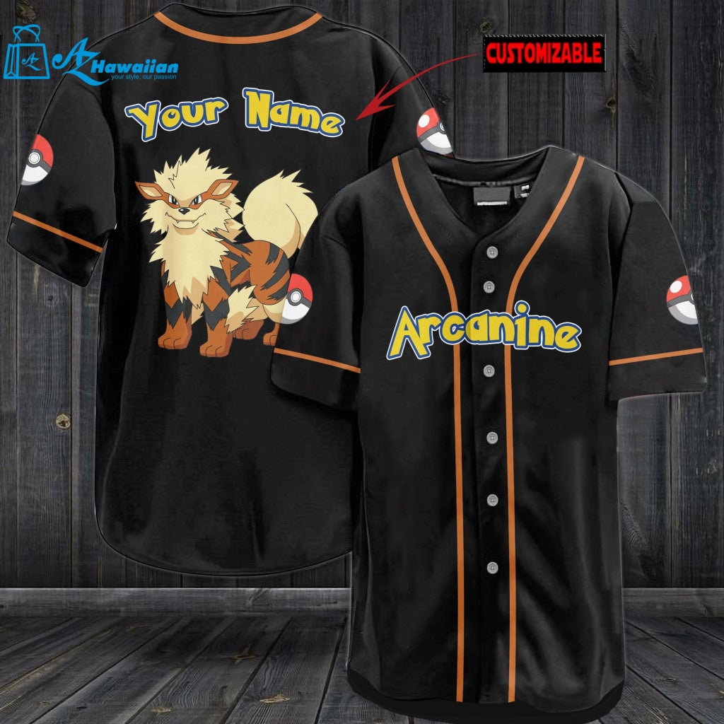 Personalized Arcanine Baseball Jersey 