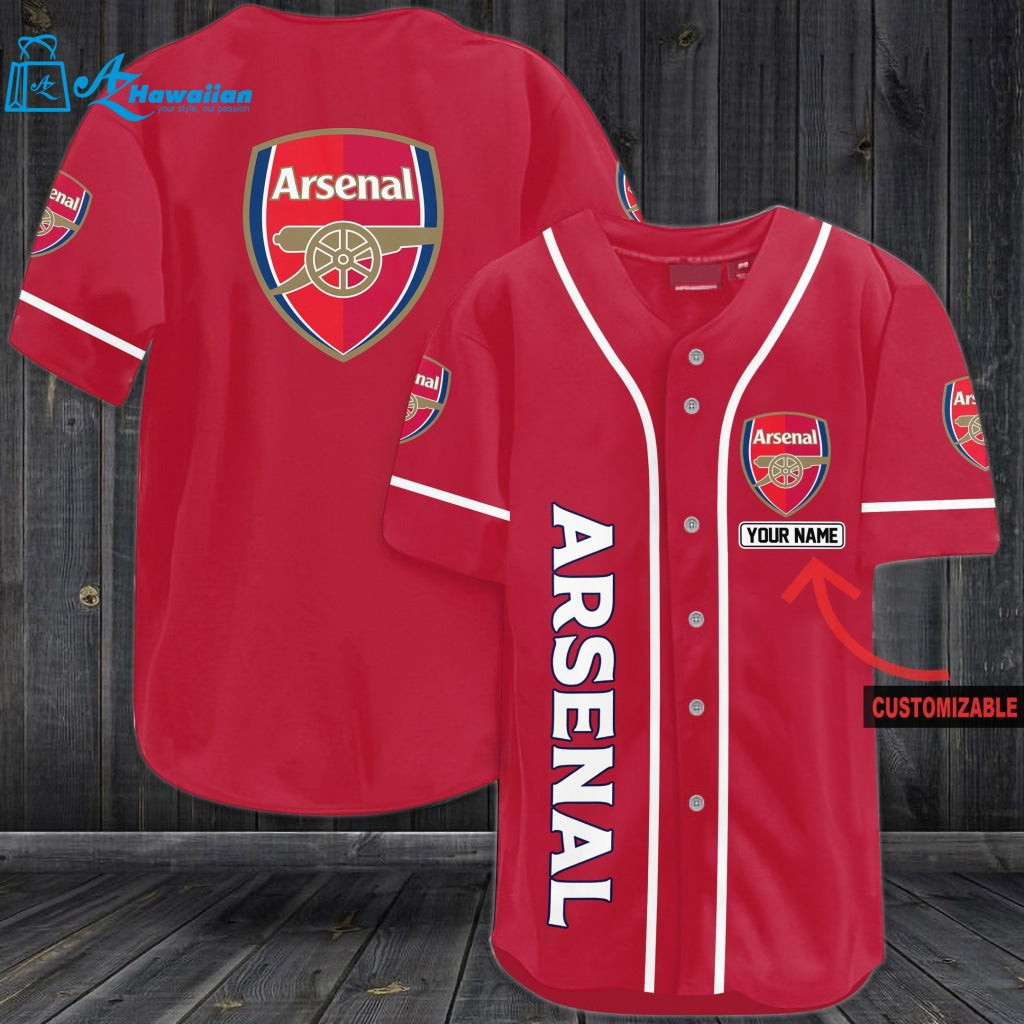 Personalized Arsenal All Over Print Unisex Baseball Jersey 