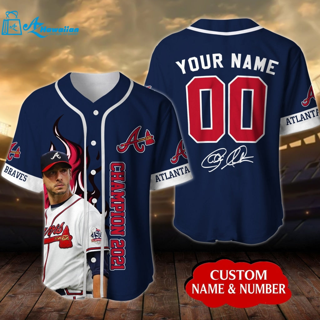 Personalized Atlanta Braves Championship 2021 All Over Print 3D Baseball Jersey - Navy