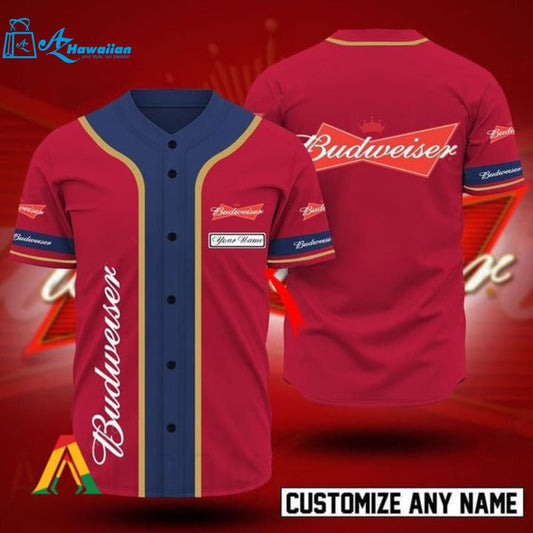 Personalized Basic Budweiser Baseball Jersey