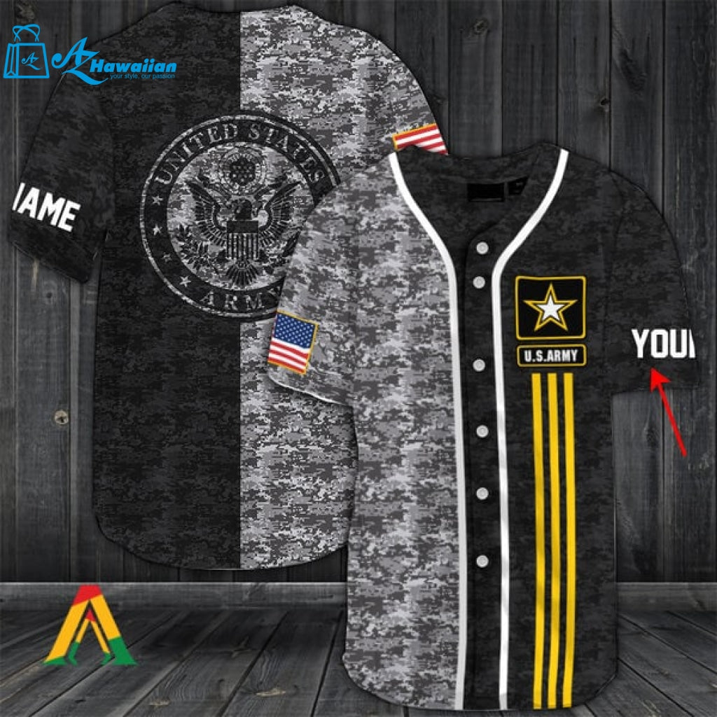 Personalized Basic US Army Veteran Baseball Jersey