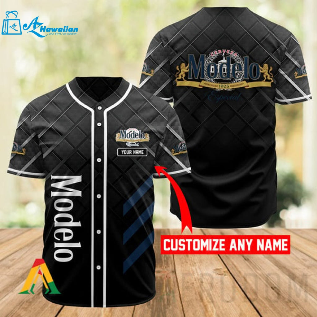 Personalized Black Modelo Beer Baseball Jersey