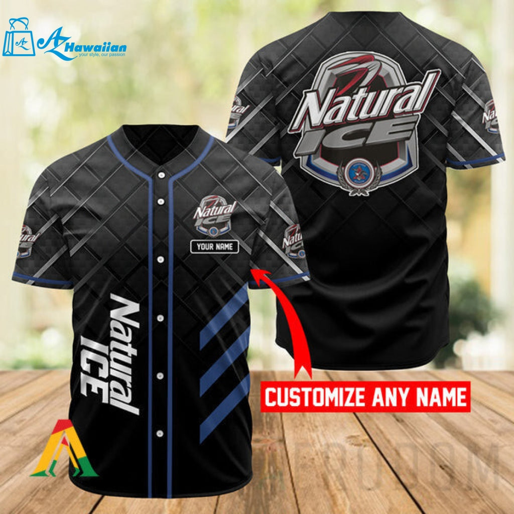 Personalized Black Natural Ice Baseball Jersey