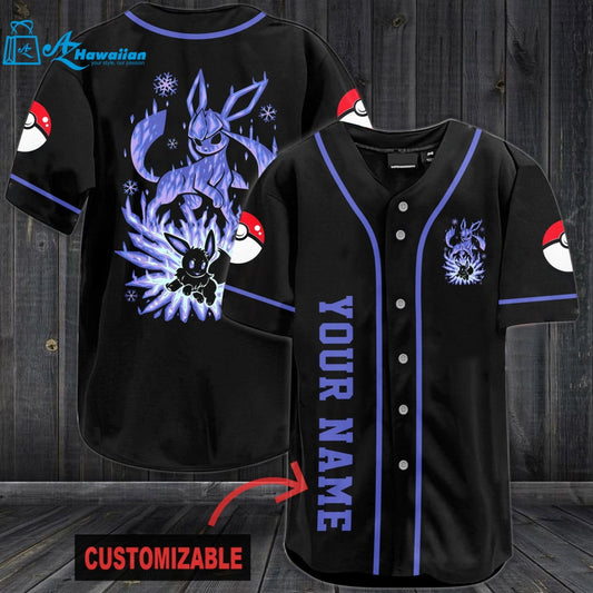 Personalized Blue Eevee Baseball Jersey 