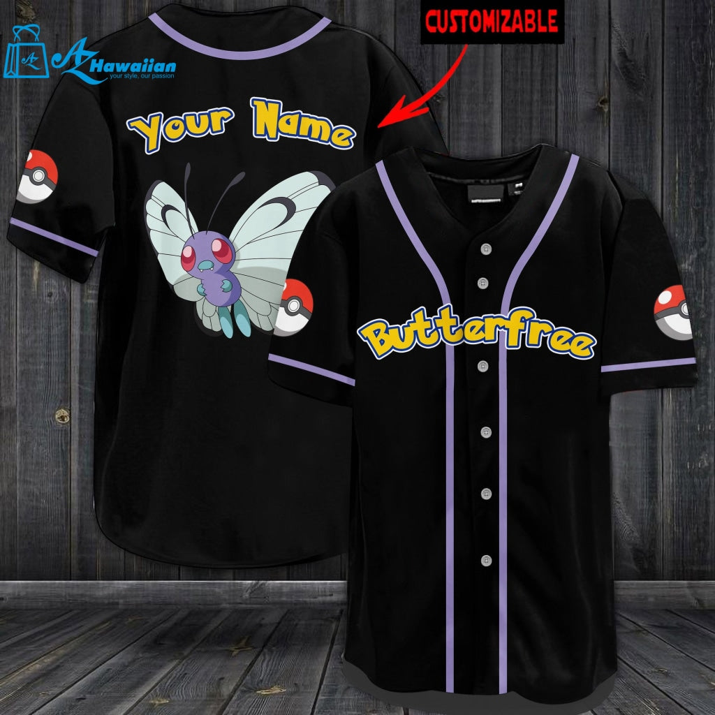 Personalized Butterfree Baseball Jersey 