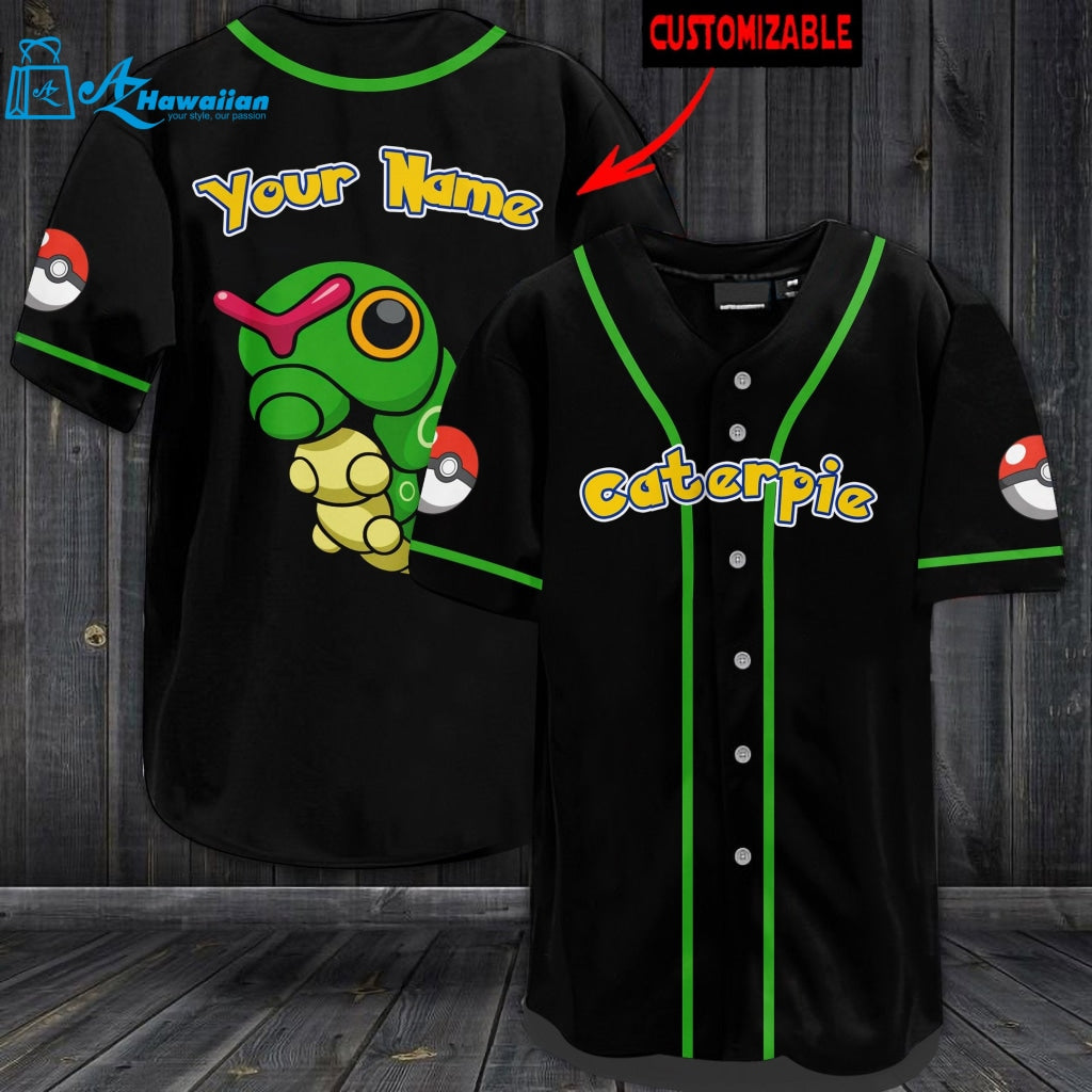 Personalized Caterpie Baseball Jersey 