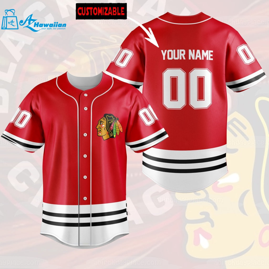 Personalized Chicago Blackhawks Baseball Jersey 