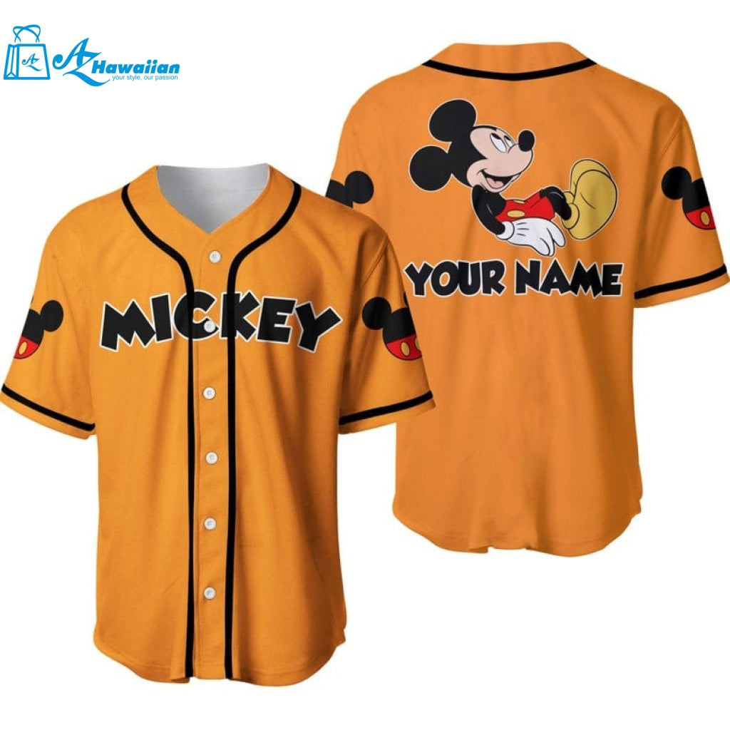 Personalized Chilling Mickey Mouse Disney All Over Print Baseball Jersey 