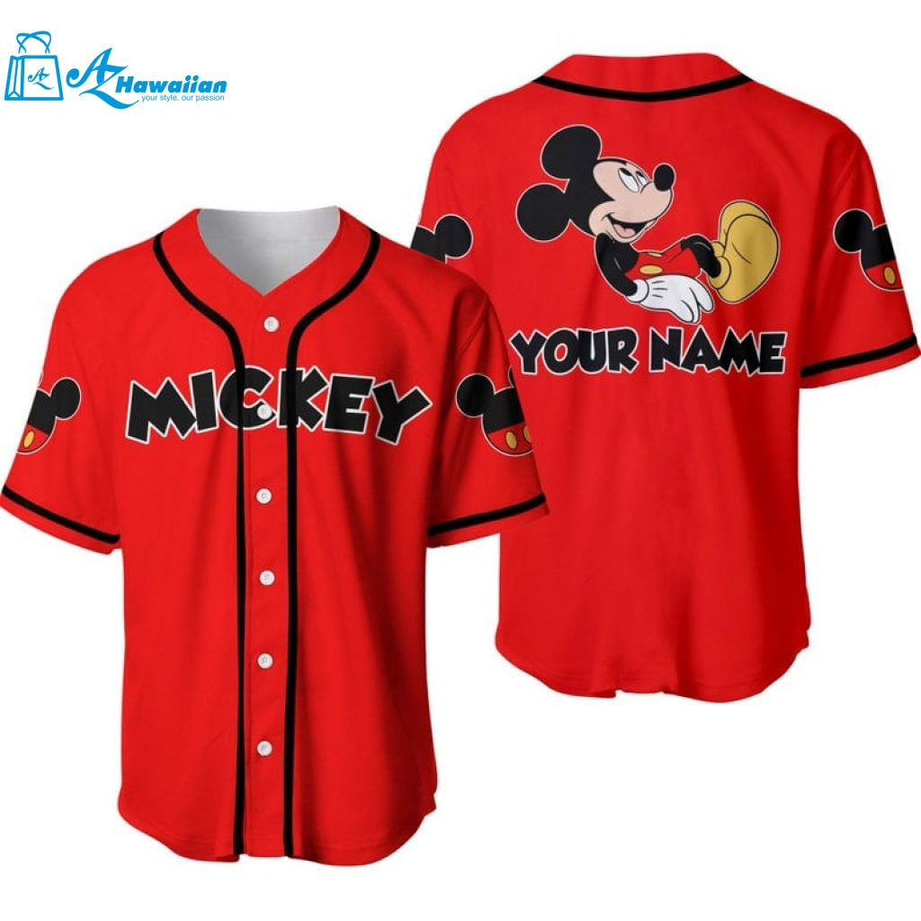 Personalized Chilling Mickey Mouse Disney All Over Print Baseball Jersey 