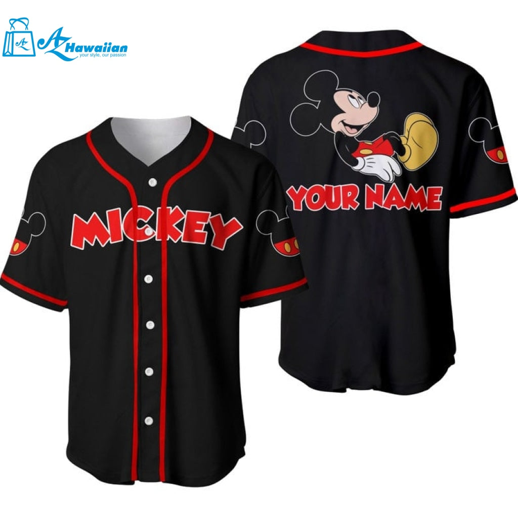 Personalized Chilling Mickey Mouse Disney All Over Print Baseball Jersey 