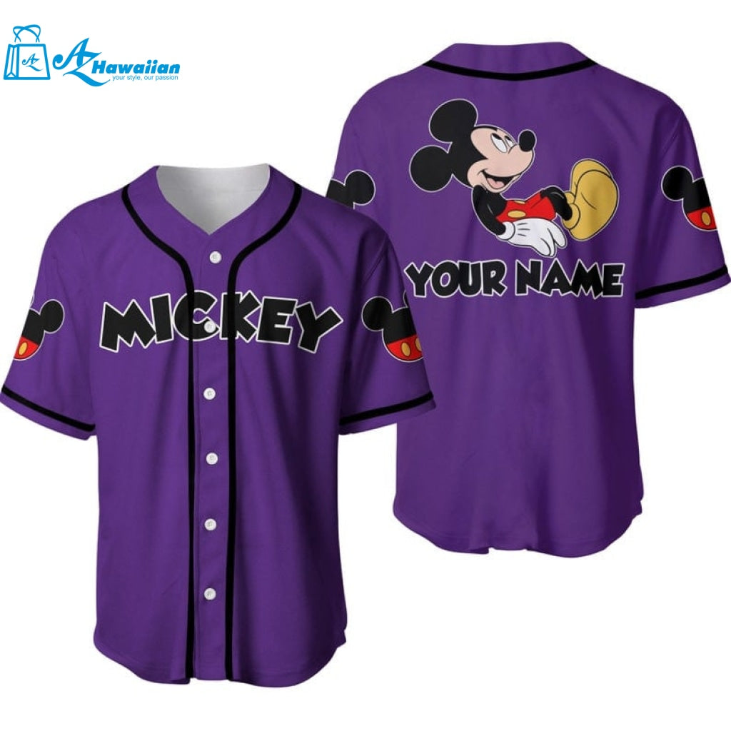 Personalized Chilling Mickey Mouse Disney All Over Print Baseball Jersey 