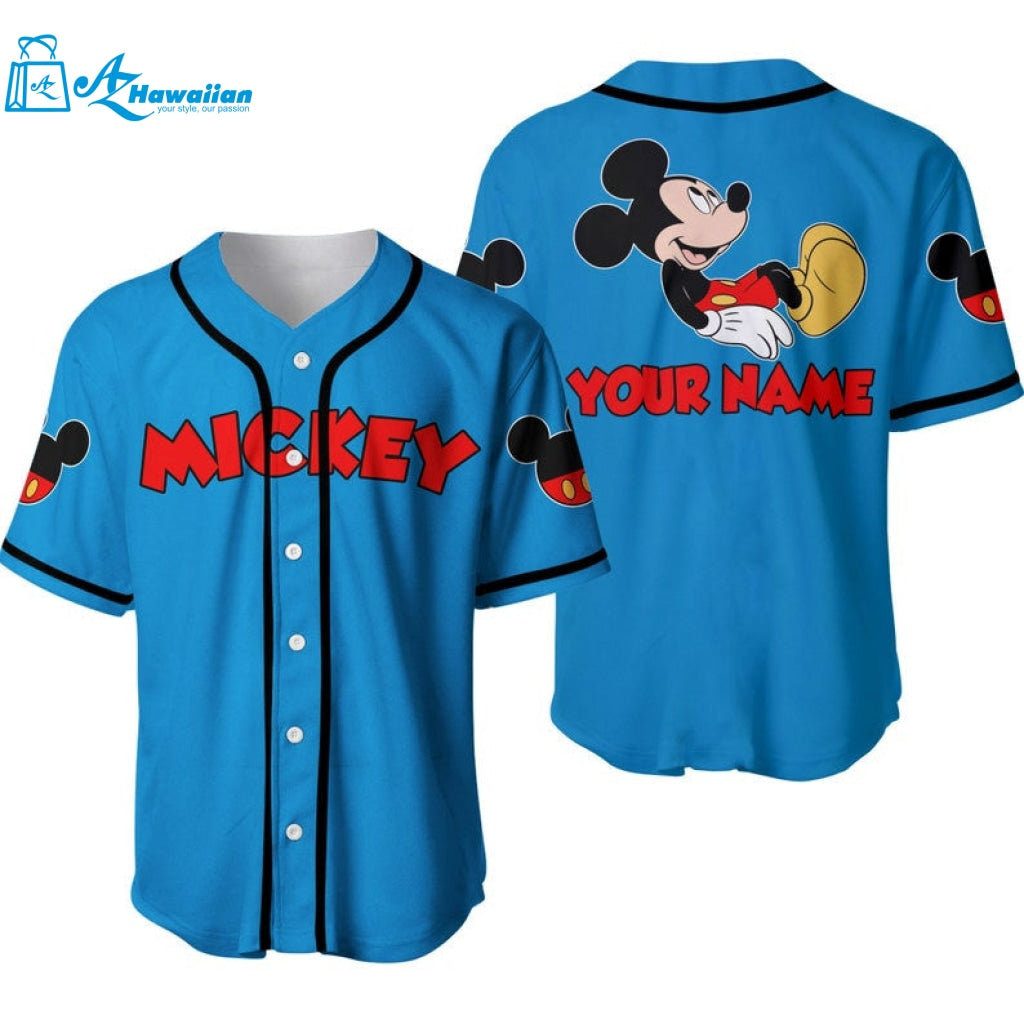 Personalized Chilling Mickey Mouse Disney All Over Print Baseball Jersey 