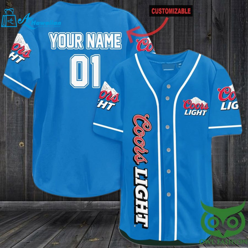 Personalized Coors Light Beer Baseball Jersey Shirt