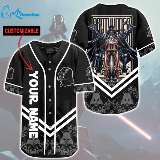 Personalized Darth Vader Motorcycle All Over Print Unisex Baseball Jersey 