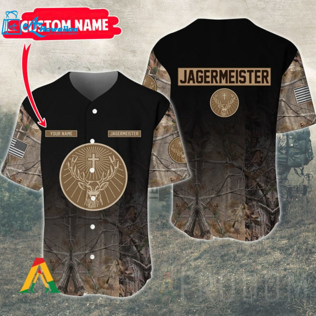 Personalized Deer Hunting Jagermeister Baseball Jersey