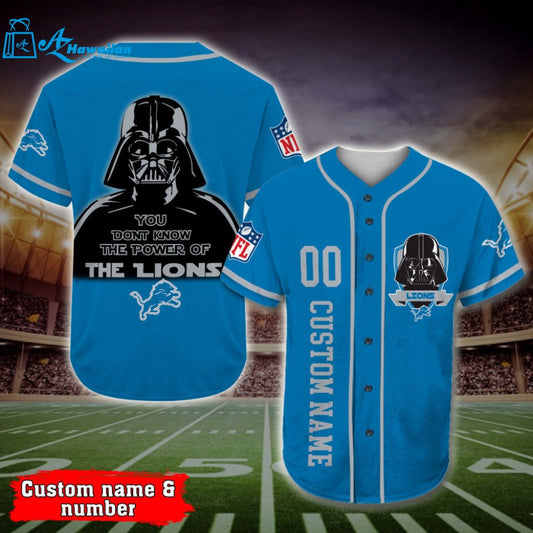 Personalized Detroit Lions Darth Vader Star Wars All Over Print 3D Baseball Jersey 