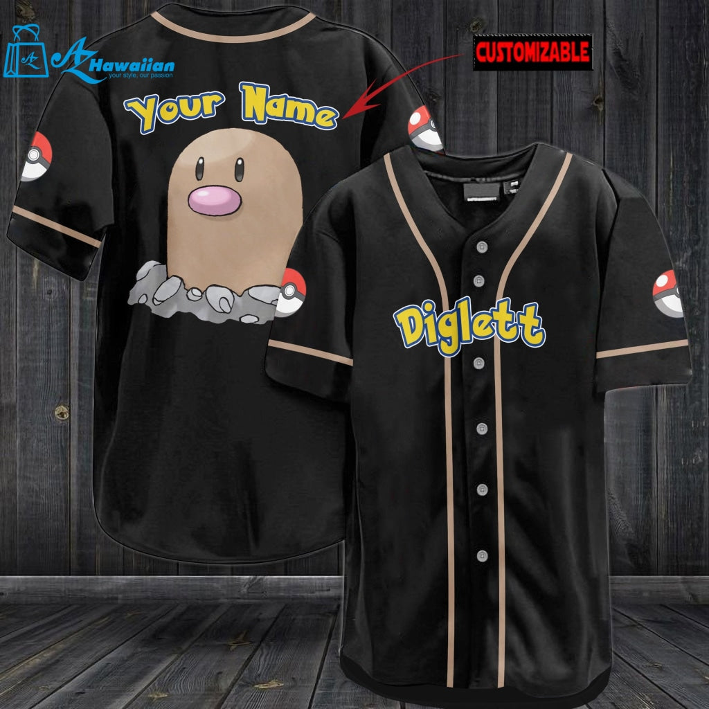 Personalized Diglett Baseball Jersey 