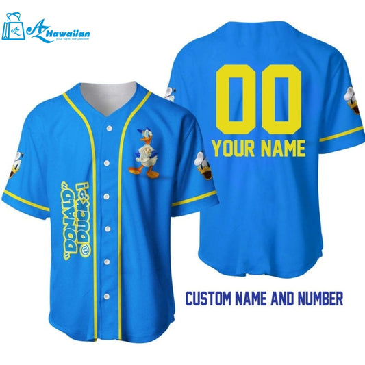 Personalized Donald Duck All Over Print Baseball Jersey 