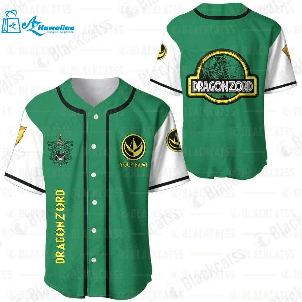 Personalized Dragonzord Power Rangers All Over Print Unisex Baseball Jersey 