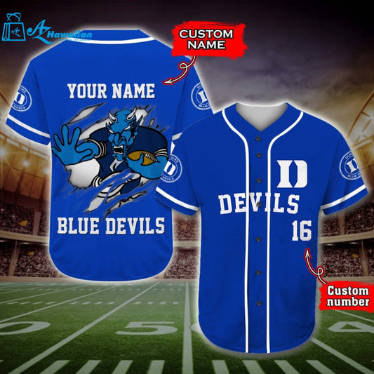 Personalized Duke Blue Devils Player All Over Print 3D Baseball Jersey 