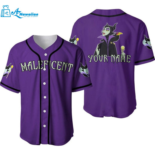 Personalized Evil Queen Maleficent Disney All Over Print Baseball Jersey 