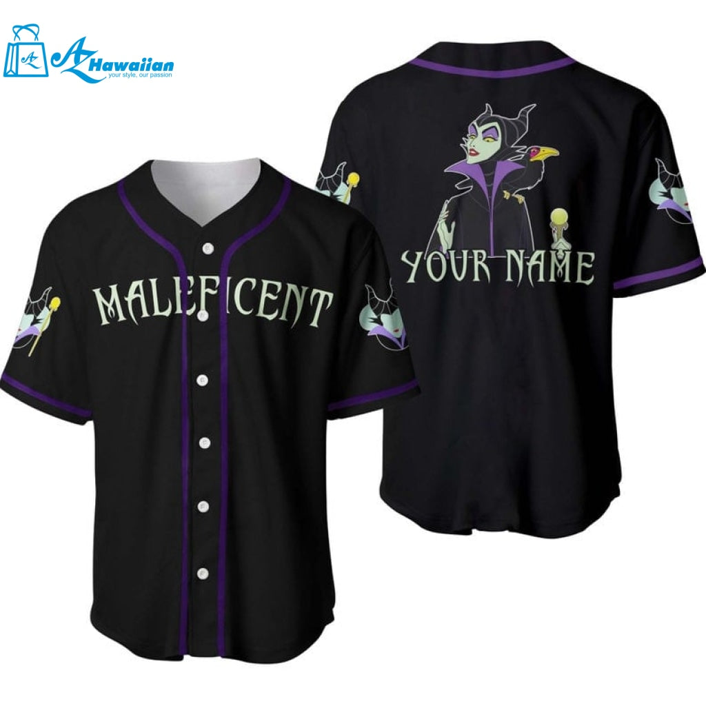 Personalized Evil Queen Maleficent Disney All Over Print Baseball Jersey 