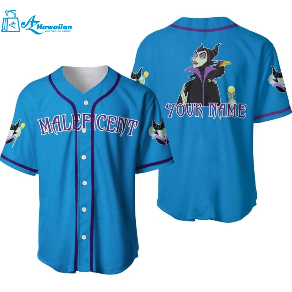 Personalized Evil Queen Maleficent Disney All Over Print Baseball Jersey 