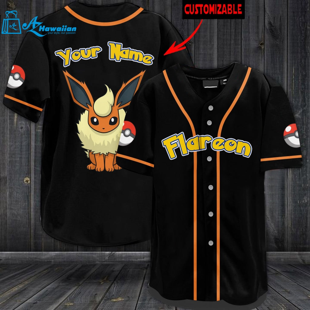 Personalized Flareon Baseball Jersey 