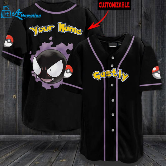 Personalized Gastly Baseball Jersey 