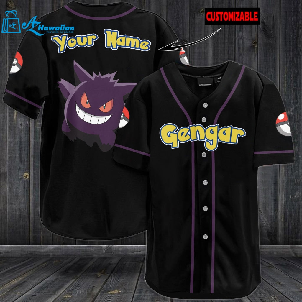 Personalized Gengar Baseball Jersey 