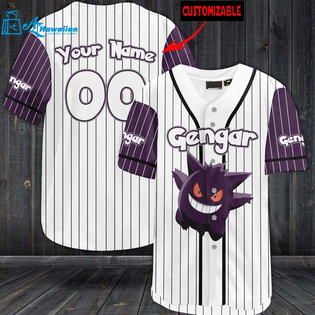 Personalized Gengar Baseball Jersey 