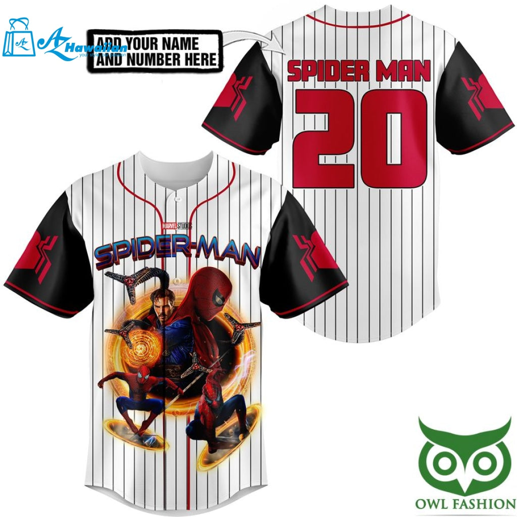 Personalized Gift, Custom Name Number Spiderman and Doctor Strange Baseball Jersey Shirt