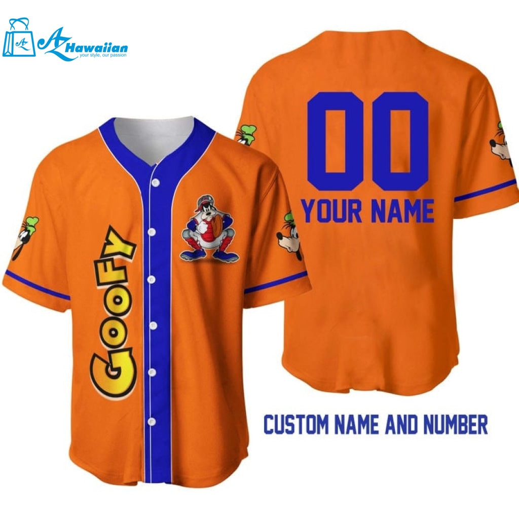 Personalized Goofy Dog All Over Print Baseball Jersey 