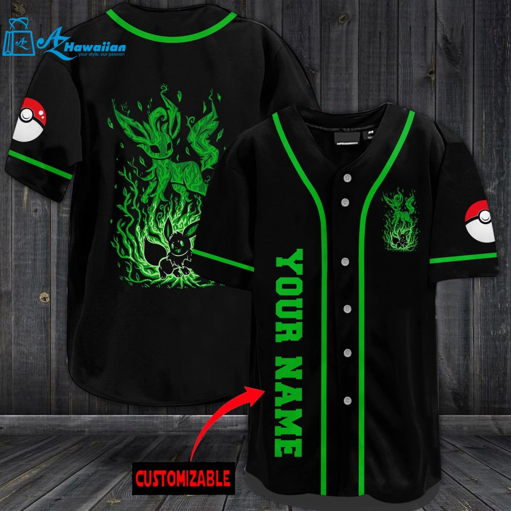 Personalized Green Eevee Baseball Jersey 