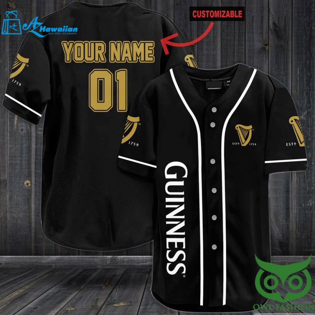 Personalized Guinness Beer Baseball Jersey Shirt